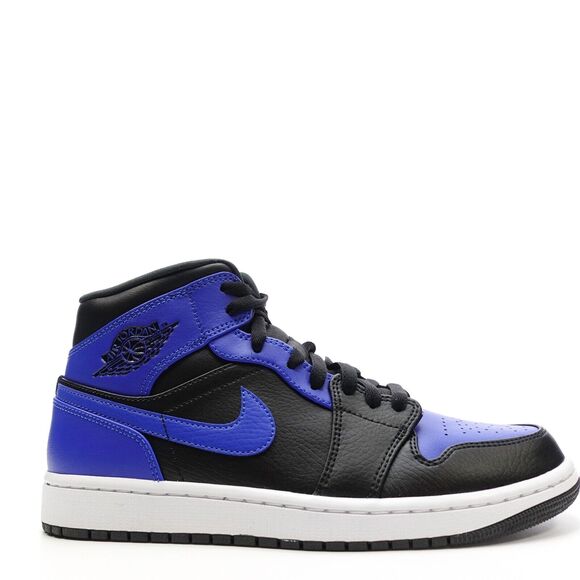 Nike Air Jordan 1 Mid "Hyper Royal" Mens Size 9.5 Black Blue Sneakers 554724-077 - Picture 2 of 11